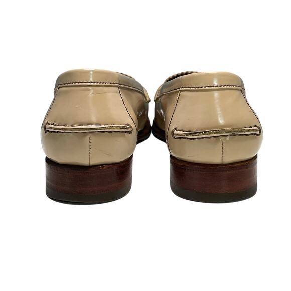 Prada Wmns 36 US 6 Tan Patent Driving Loafer Shoes Quiet Luxury Designer Flats - Picture 6 of 8